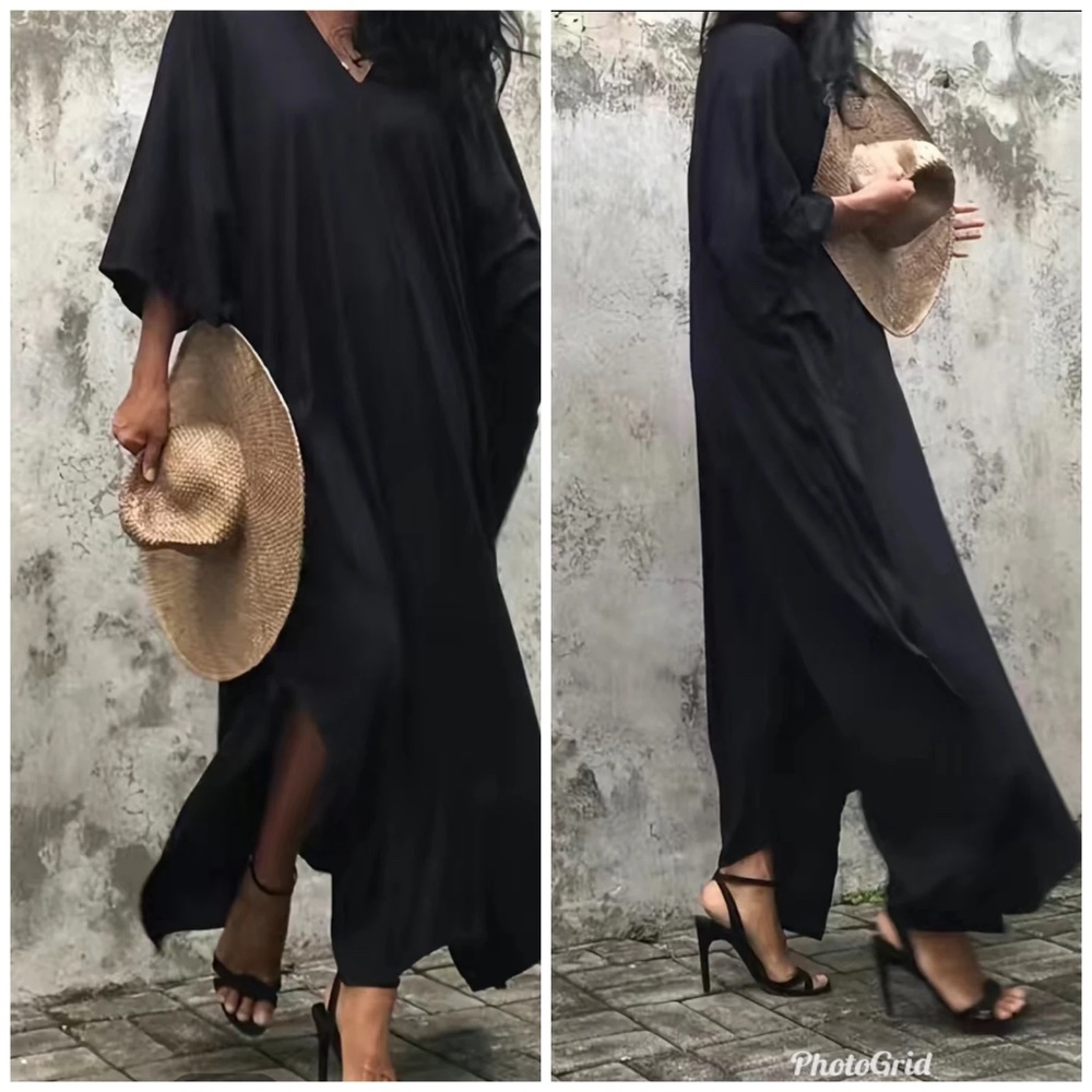 Tie dye maxi dress, Boho maxi dress, long sleeves kaftan dress, Oversized Caftan